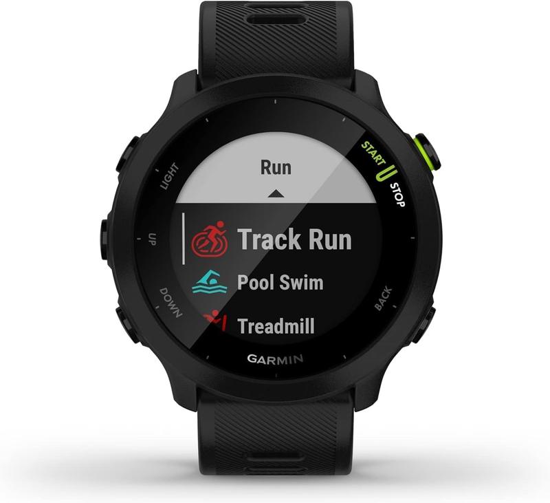 Garmin Forerunner 55 Easy to use LightWeight GPS Running Smartwatch, Running and Training Guidance, Safety and Tracking features included