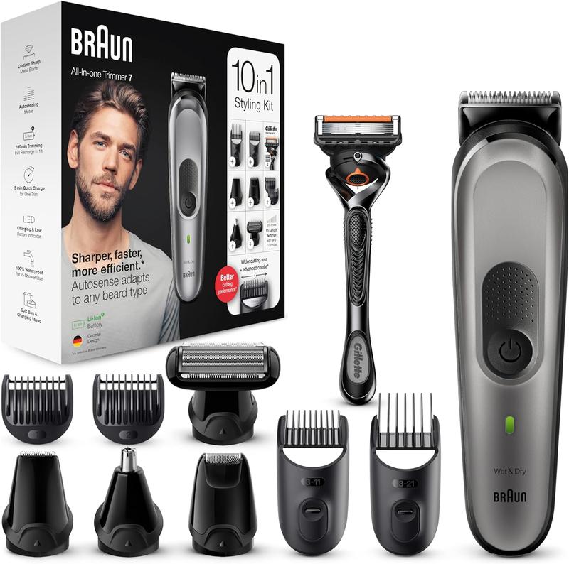 Braun All-in-one Trimmer 7 MGK7221 10-in-1 Beard Trimmer for Men(Open Box)