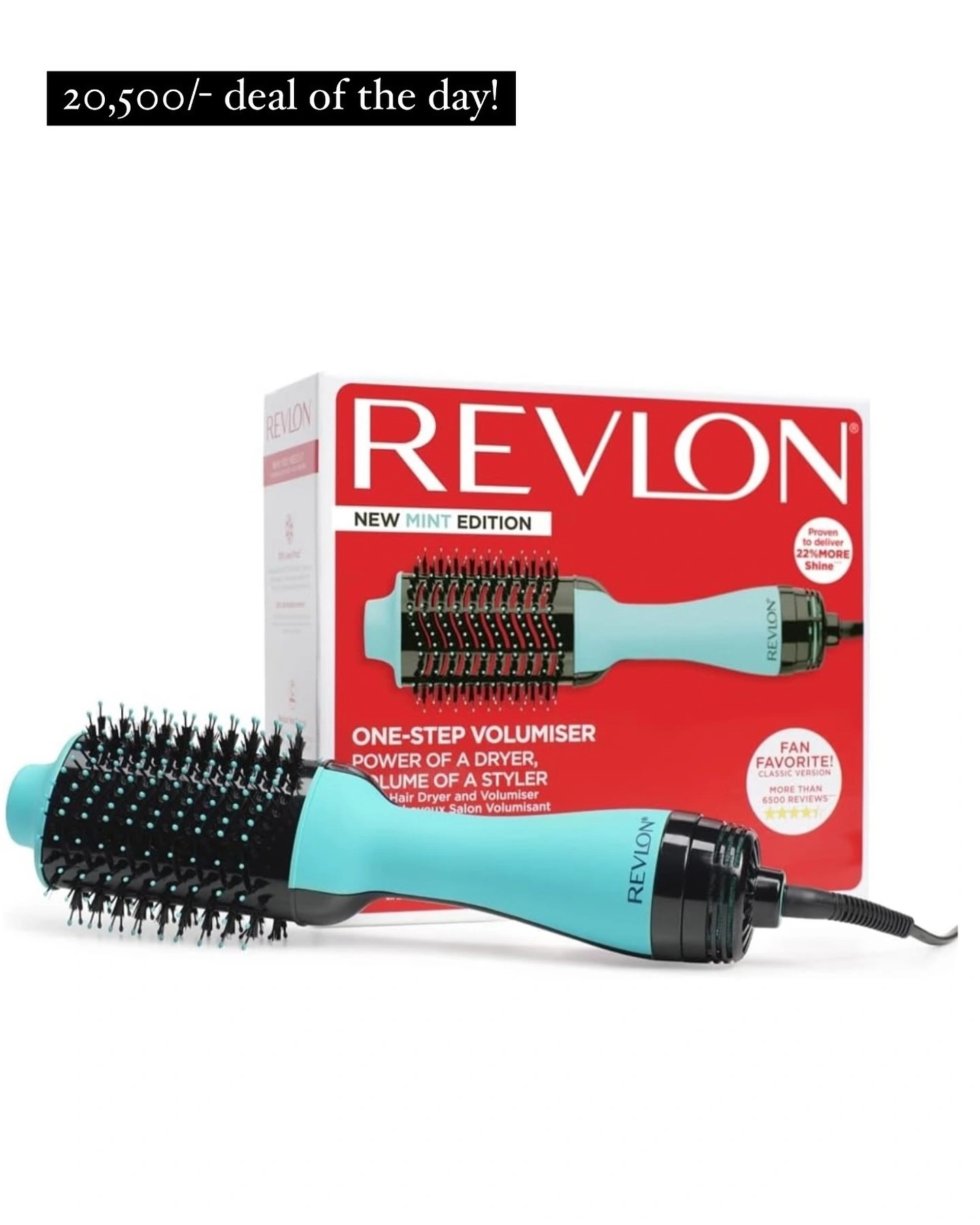 Revlon Salon One-Step Hair Dryer and Volumizer - New Mint Edition (One-Step, ION and CERAMIC TECHNOLOGY, Medium to Long Hair) RVDR5222MUKE